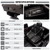 Dodge RAM 1500 (Police Edition)24V Ride-On Truck for Kids. Electric Vehicle with Parent Remote Control,