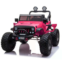 Lifted Monster Jeep 24V 2 Seater Classic Ride on Car with Remote Control, Leather Seat and EVA Tires