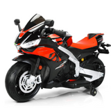 Junior Aprilia RSV4 12V Super Motorcycle With Music, Lights and Rubber Wheels