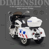 Police Harley Style NEL R1800 Kids 12V Electric Ride on Motorcycle White