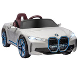 Aosom 12V Electric Ride on Car with Remote Control, 3.1 MPH Kids Ride-on Toy for Boys and Girls with Portable Battery, Suspension System, Horn Honking, Music, Lights, White