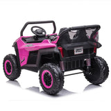 UTV Buggy S612 24V 4x4 Two Seater Kid Ride on Car Rubber Wheel Pink