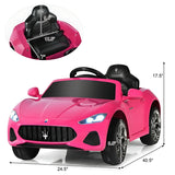 Licensed Maserati GranCabrio S302 12V Electric Kids Ride On Car Pink