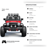 TrailMax Kids XXL 2-Seater Ride-on Truck Red