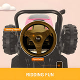 HL338 Kids Electric Ride On Tractor with Detachable Wagon Pink