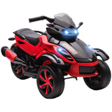 Qaba 12V Kids Ride-On ATV Toy with LED Headlights Red