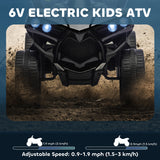 Qaba 6V Kids Ride-On ATV Toy with LED Headlights