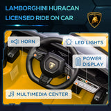 12V Lamborghini Huracan One Seater Kids Electric Car with Remote Control- Qaba
