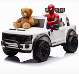 Voiture électrique pour enfants 2 places 24 V sous licence Ford Super Duty F450 blanche avec télécommande parentale cadeau parfait - Kids On Wheelz