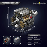 Mould King W16 Engine Building Blocks Sets (952 Pcs)- 16-Cylinder Car Engine Building Engineering Toys