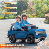 Close-up of Chevrolet logo and realistic detailing on Silverado ride-on truck