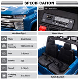 Outdoor driving scene with Chevy Silverado kids truck on grass and dirt