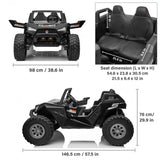 High Speed 2.0 24V Dune Buggy Up To 15 km/h Off-Road UTV Limited Edition Black with Remote Control and Rubber Tires