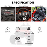 Lifted Monster Jeep 24V 2 Seater Classic Ride on Car with Remote Control, Leather Seat and EVA Tires
