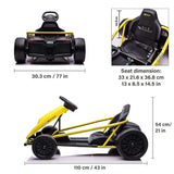 KOW 2025 Go Kart 24V Outdoor Racer Drifter Go Kart for Kids and Adult