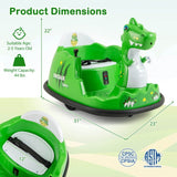 Costway 12V Dinosaur Kids Ride-On Bumper Car with Remote Control