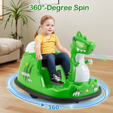 Costway 12V Dinosaur Kids Ride-On Bumper Car with Remote Control