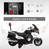 Police Officer Edition 24V Kids Motorcycle With Music, Lights and Rubber Wheels