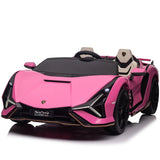 Lamborghini SIAN 24V 2 Seater Ride on Car for Kids with 4WD, Parental Remote Control, EVA Wheels, Leather Seat