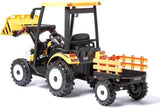 Kids 6-Wheel Electric Tractor with Trailer Yellow
