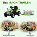 Aosom 12V Kids Ride-On Tractor Toy with Remote Control Green