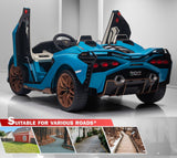 Lamborghini SIAN 24V 2 Seater Ride on Car for Kids with 4WD, Parental Remote Control, EVA Wheels, Leather Seat