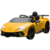 12V Lamborghini Huracan One Seater Kids Electric Car with Remote Control- Qaba
