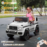 Mercedes Benz AMG G63 24V Kids Ride On Car One Seater with Parental Remote Control, LED Lights, Leather Seat and MP3, Licensed