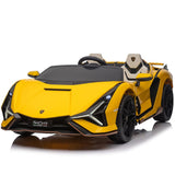 Lamborghini SIAN 24V 2 Seater Ride on Car for Kids with 4WD, Parental Remote Control, EVA Wheels, Leather Seat