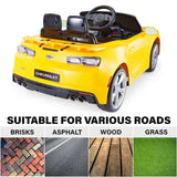 12V Licensed Chevrolet Camaro with Remote Control Ride On Car Kids On Wheelz