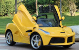 Ride On Car 12V Ferrari Laferrari Yellow - Kids On Wheelz