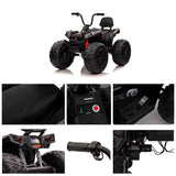 Kids Ride On Atv 24V 4x4 Off-road ATV with Monster Tires, Independent Suspension, Realistic Lights and Leather Seat - Kids On Wheelz