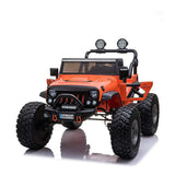 Classic 2 Seater 12v Lifted Monster Jeep with Remote Control, Leather Seat and Rubber Tires Voltz Toys