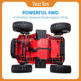Classic 2 Seater 12v Lifted Monster Jeep with Remote Control, Leather Seat and Rubber Tires Voltz Toys
