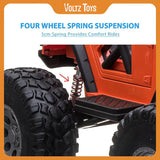 Classic 2 Seater 12v Lifted Monster Jeep with Remote Control, Leather Seat and Rubber Tires Voltz Toys