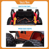 Classic 2 Seater 12v Lifted Monster Jeep with Remote Control, Leather Seat and Rubber Tires Voltz Toys