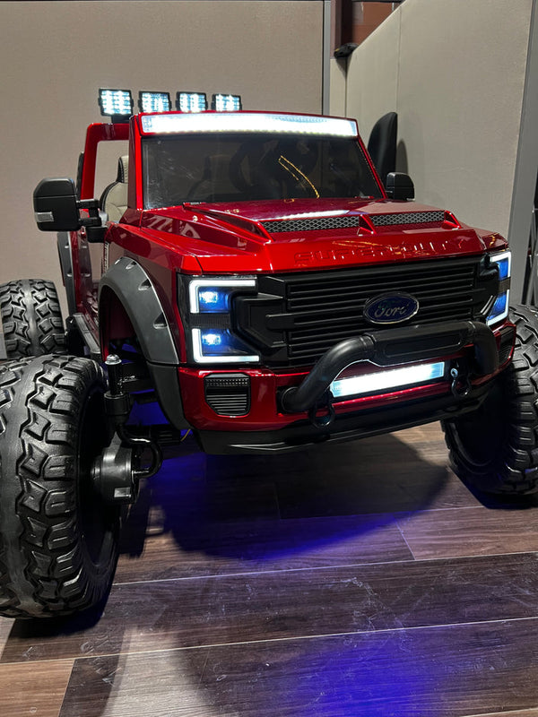 2025 Ultimate Luxury Off-road Lifted 2 Seaters 24V Licensed Ford Super Duty F450 Electric Kids' Ride On Car with Remote Control (Painted Red)