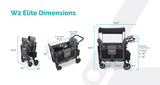 W2 Elite Multifunctional Double Stroller Wagon (2 Seater) Gray - Wonderfold WonderFold
