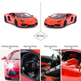Rastar RC Lamborghini Toy Car, 1:14 Lamborghini Aventador LP700-4 Remote Control Car, Working Lights - Orange Kids On Wheelz