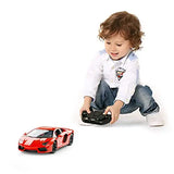 Rastar RC Lamborghini Toy Car, 1:14 Lamborghini Aventador LP700-4 Remote Control Car, Working Lights - Orange Kids On Wheelz
