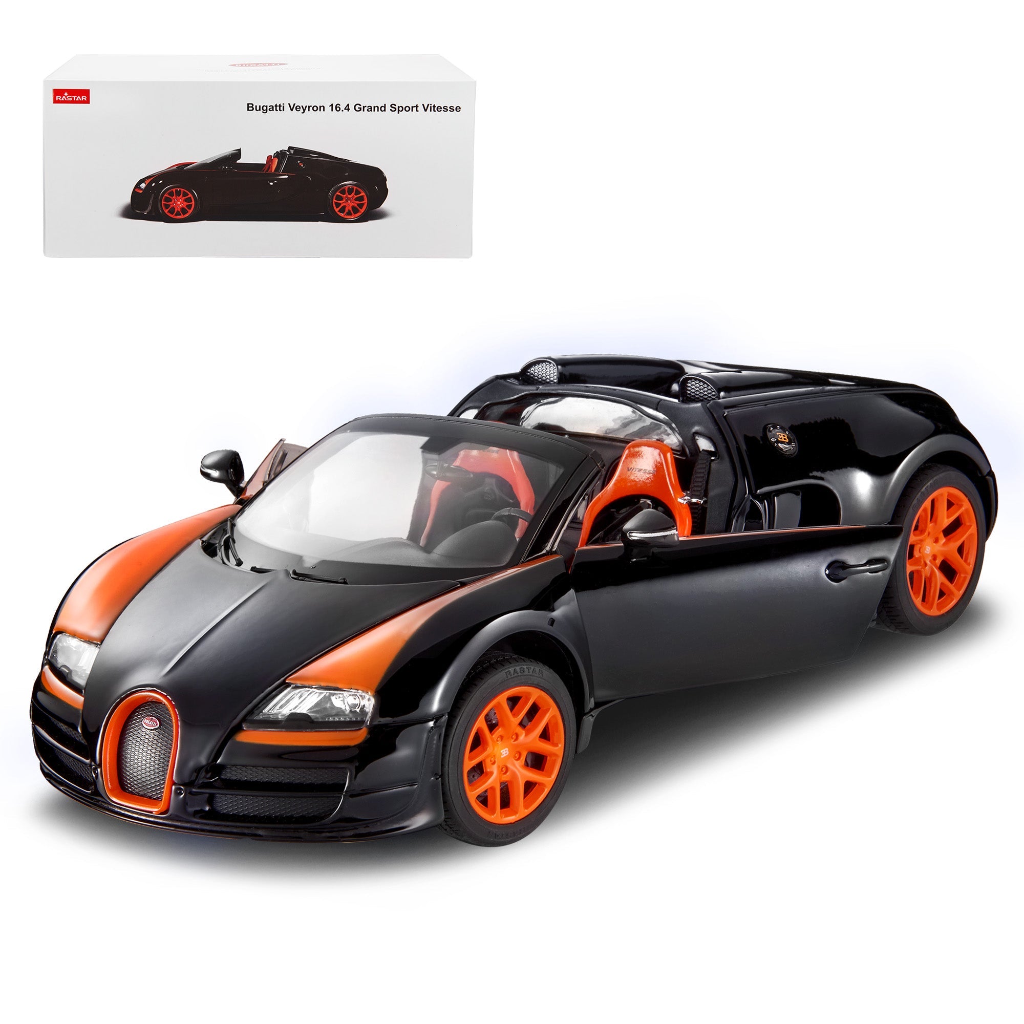 Modellino Mortal 1/64 Bugatti Veyron Super Sport, Edizione Limitata Ceramica Gulf Panda, Colori Nero, Rosso, Bianco