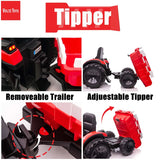 12V Electric Farm Tractor Kids Ride On Car with Tipper and Optional Shovel/Digger- Kids On Wheelz Kids On Wheelz