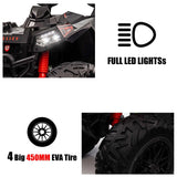 Kids Ride On Atv 24V 4x4 Off-road ATV with Monster Tires, Independent Suspension, Realistic Lights and Leather Seat - Kids On Wheelz