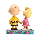 Sally holding Charlie Brown hand