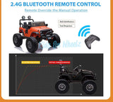 Lifted Jeep Monster Edition Ride On Car 12V 2 Seater Orange - Kids On Wheelz - Kids On Wheelz