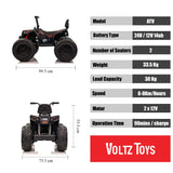 Kids Ride On Atv 12v 4x4 Off-road ATV with Monster Tires, Independent Suspension, Realistic Lights and Leather Seat - Kids On Wheelz Kids On Wheelz