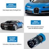 Bugatti Chiron RC Car 1/14 Scale Licensed Remote Control Toy Car with Working Lights by Rastar