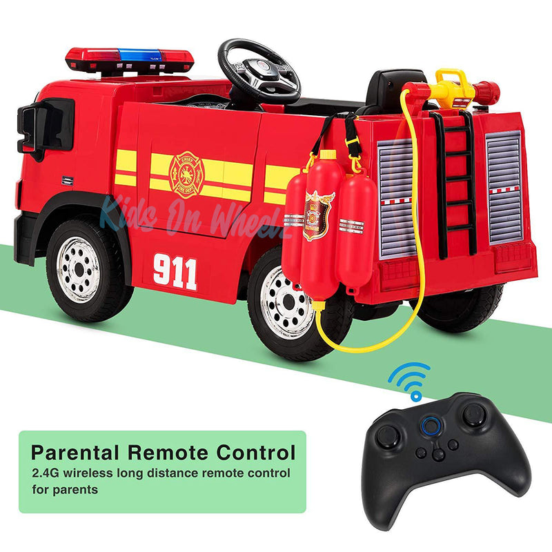 FIRE TRUCK RIDE ON 12V LIMITED EDITION- OPEN BOX - - Kids On Wheelz