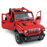 Jeep Wrangler Off-Road RC Car 1/14 Scale Licensed Remote Control Toy Car with Open Doors and Working Lights by Rastar