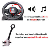 BMW M5 4-en-1 Push Pedal Ride On Car Baby Walker avec barre de poussée, siège en cuir, repose-pieds et rails de chaise à bascule - Kids On Wheelz